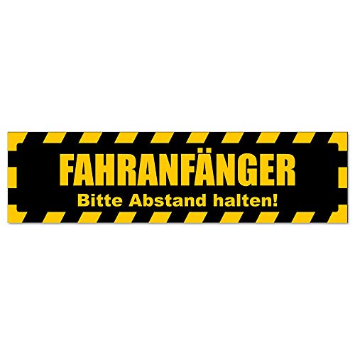 Fahranfänger. Bitte Abstand halten! Gestreift - Hinweis Aufkleber Sticker für Auto, Kfz, Fahrrad, PKW, LKW von Kiwistar