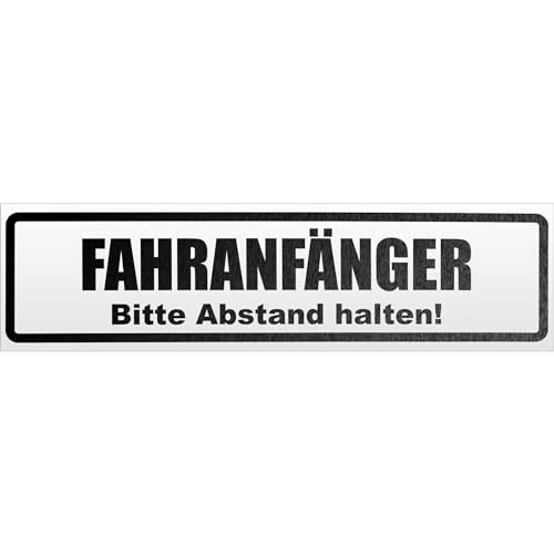 Fahranfänger. Bitte Abstand halten! Magnetschild Schild magnetisch - 20cm Schwarz - reflektierend - Magnetfolie für Auto PKW Kfz von Kiwistar