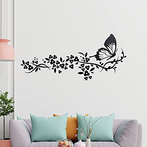 Falter Schmetterling Blüte Wandtattoo in 6 Größen - Wandaufkleber Wall Sticker - Dekoration, Küche, Wohnzimmer, Schlafzimmer, Badezimmer von Kiwistar