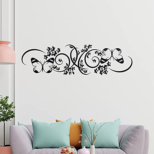 Falter Schmetterling Ranke Wandtattoo in 6 Größen - Wandaufkleber Wall Sticker - Dekoration, Küche, Wohnzimmer, Schlafzimmer, Badezimmer von Kiwistar