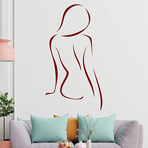 Frau sitzend, Linien Wandtattoo in 6 Größen - Wandaufkleber Wall Sticker - Dekoration, Küche, Wohnzimmer, Schlafzimmer, Badezimmer von Kiwistar
