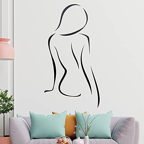 Frau sitzend, Linien Wandtattoo in 6 Größen - Wandaufkleber Wall Sticker - Dekoration, Küche, Wohnzimmer, Schlafzimmer, Badezimmer von Kiwistar