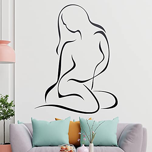 Frau sitzend, Linien Wandtattoo in 6 Größen - Wandaufkleber Wall Sticker - Dekoration, Küche, Wohnzimmer, Schlafzimmer, Badezimmer Frau sitzend, Linien Wandtattoo in 6 Größen - Wandaufkleber Wall Sticker - Dekoration, Küche, Wohnzimmer, Schlafzimmer, Badezimmer von Kiwistar