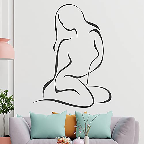 Frau sitzend, Linien Wandtattoo in 6 Größen - Wandaufkleber Wall Sticker - Dekoration, Küche, Wohnzimmer, Schlafzimmer, Badezimmer Frau sitzend, Linien Wandtattoo in 6 Größen - Wandaufkleber Wall Sticker - Dekoration, Küche, Wohnzimmer, Schlafzimmer, Badezimmer von Kiwistar
