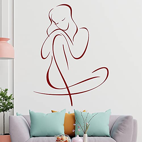 Frau sitzend - Linien Wandtattoo in 6 Größen - Wandaufkleber Wall Sticker - Dekoration, Küche, Wohnzimmer, Schlafzimmer, Badezimmer von Kiwistar