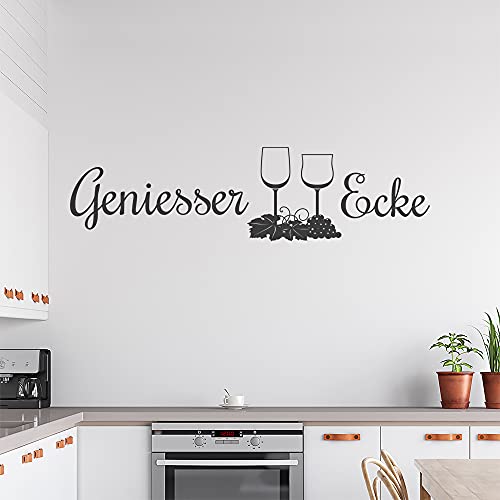 Geniesser Ecke Gläser Wandtattoo in 6 Größen - Wandaufkleber Wall Sticker - Dekoration, Küche, Wohnzimmer, Schlafzimmer, Badezimmer von Kiwistar