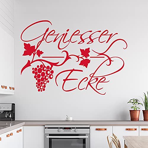 Geniesser Ecke Trauben Wandtattoo in 6 Größen - Wandaufkleber Wall Sticker - Dekoration, Küche, Wohnzimmer, Schlafzimmer, Badezimmer von Kiwistar