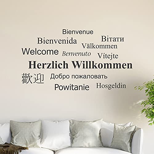 Herzlich Willkommen Wandtattoo in 6 Größen - Wandaufkleber Wall Sticker - Dekoration, Küche, Wohnzimmer, Schlafzimmer, Badezimmer von Kiwistar