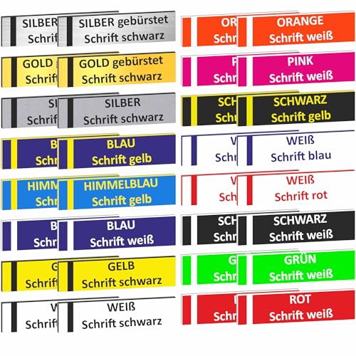 KIWISTAR UG - 2 Stück - Klingelschild personalisiert ab 60x15 mm - Briefkastenschild selbstklebend mit Gravur - Namensschild für Haus, Wohnung, Außenbereich, wetterfest UV fest von Kiwistar