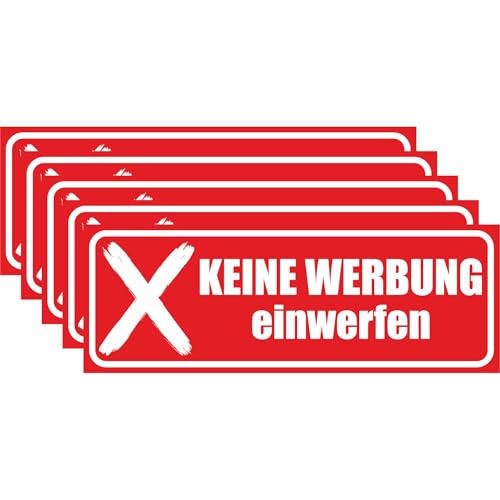 KIWISTAR UG - Stop Bitte Keine Werbung Aufkleber Kreuz - 2x Schild graviert aus 1,4mm Plastik 70x25 mm rot weiß - Briefkastenschild selbstklebend - UV- & witterungsbeständig M 449 KIWISTAR UG - Stop Bitte Keine Werbung Aufkleber Kreuz - 2x Schild graviert aus 1,4mm Plastik 70x25 mm rot weiß - Briefkastenschild selbstklebend - UV- & witterungsbeständig M 449 von Kiwistar