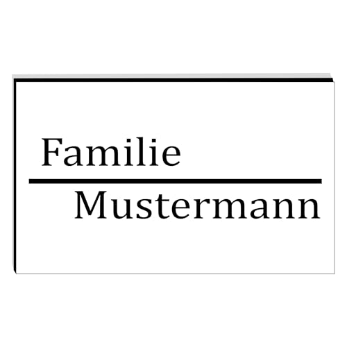 KIWISTAR UG - ab 1x - Namensschild Strich 100x60mm Briefkastenschild selbstklebend - weiß schwarz - Klingelschild personalisiert - Briefkastenschild - Türschild - mit Gravur - UV und wetterfest von Kiwistar