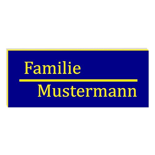 KIWISTAR UG - ab 1x - Namensschild Strich 50x20mm Briefkastenschild selbstklebend - blau gelb - Klingelschild personalisiert - Briefkastenschild - Türschild - mit Gravur - UV und wetterfest KIWISTAR UG - ab 1x - Namensschild Strich 50x20mm Briefkastenschild selbstklebend - blau gelb - Klingelschild personalisiert - Briefkastenschild - Türschild - mit Gravur - UV und wetterfest von Kiwistar