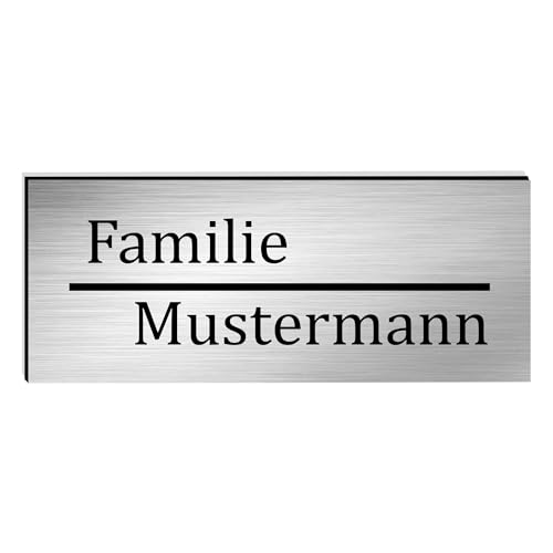 KIWISTAR UG - ab 1x - Namensschild Strich 50x20mm Briefkastenschild selbstklebend - silber-schwarz gebürstet - Klingelschild personalisiert - Briefkastenschild - Türschild mit Gravur UV und wetterfest KIWISTAR UG - ab 1x - Namensschild Strich 50x20mm Briefkastenschild selbstklebend - silber-schwarz gebürstet - Klingelschild personalisiert - Briefkastenschild - Türschild mit Gravur UV und wetterfest von Kiwistar