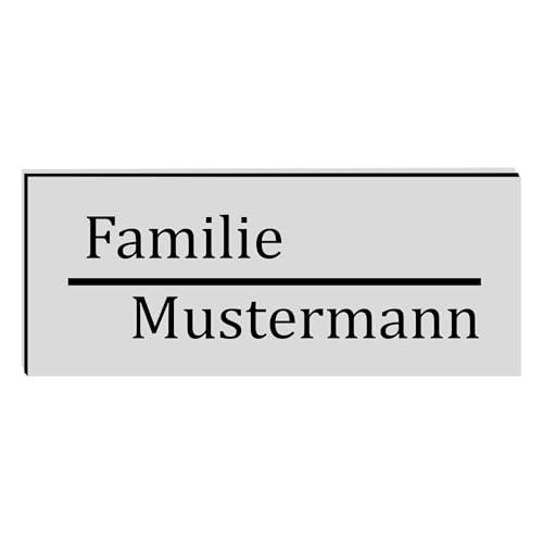 KIWISTAR UG - ab 1x - Namensschild Strich 50x20mm Briefkastenschild selbstklebend - silber schwarz - Klingelschild personalisiert - Briefkastenschild - Türschild - mit Gravur - UV und wetterfest KIWISTAR UG - ab 1x - Namensschild Strich 50x20mm Briefkastenschild selbstklebend - silber schwarz - Klingelschild personalisiert - Briefkastenschild - Türschild - mit Gravur - UV und wetterfest von Kiwistar