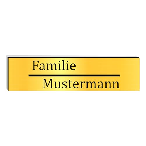 KIWISTAR UG - ab 1x - Namensschild Strich 60x15mm Briefkastenschild selbstklebend - gold-schwarz gebürstet - Klingelschild personalisiert - Briefkastenschild - Türschild mit Gravur - UV und wetterfest KIWISTAR UG - ab 1x - Namensschild Strich 60x15mm Briefkastenschild selbstklebend - gold-schwarz gebürstet - Klingelschild personalisiert - Briefkastenschild - Türschild mit Gravur - UV und wetterfest von Kiwistar
