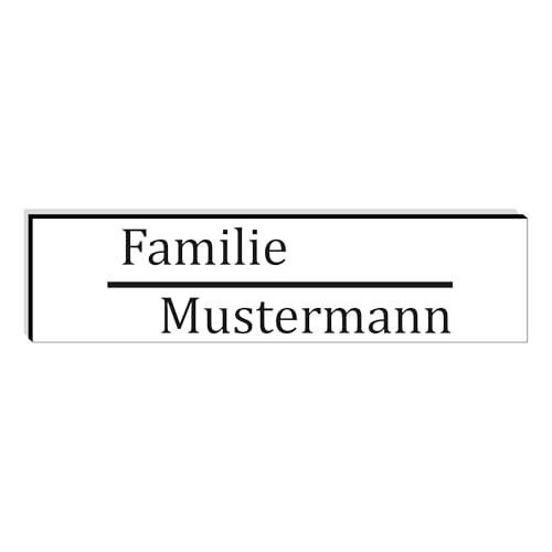 KIWISTAR UG - ab 1x - Namensschild Strich 60x15mm Briefkastenschild selbstklebend - weiß schwarz - Klingelschild personalisiert - Briefkastenschild - Türschild - mit Gravur - UV und wetterfest von Kiwistar