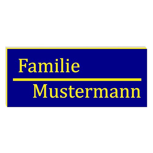 KIWISTAR UG - ab 1x - Namensschild Strich 60x25mm Briefkastenschild selbstklebend - blau gelb - Klingelschild personalisiert - Briefkastenschild - Türschild - mit Gravur - UV und wetterfest KIWISTAR UG - ab 1x - Namensschild Strich 60x25mm Briefkastenschild selbstklebend - blau gelb - Klingelschild personalisiert - Briefkastenschild - Türschild - mit Gravur - UV und wetterfest von Kiwistar