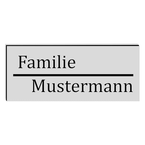 KIWISTAR UG - ab 1x - Namensschild Strich 60x25mm Briefkastenschild selbstklebend - silber schwarz - Klingelschild personalisiert - Briefkastenschild - Türschild - mit Gravur - UV und wetterfest KIWISTAR UG - ab 1x - Namensschild Strich 60x25mm Briefkastenschild selbstklebend - silber schwarz - Klingelschild personalisiert - Briefkastenschild - Türschild - mit Gravur - UV und wetterfest von Kiwistar