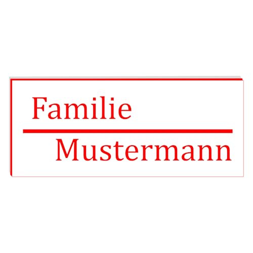 KIWISTAR UG - ab 1x - Namensschild Strich 60x25mm Briefkastenschild selbstklebend - weiß rot - Klingelschild personalisiert - Briefkastenschild - Türschild - mit Gravur - UV und wetterfest KIWISTAR UG - ab 1x - Namensschild Strich 60x25mm Briefkastenschild selbstklebend - weiß rot - Klingelschild personalisiert - Briefkastenschild - Türschild - mit Gravur - UV und wetterfest von Kiwistar