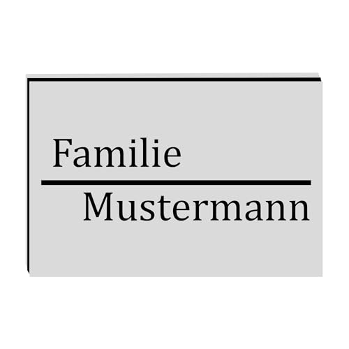 KIWISTAR UG - ab 1x - Namensschild Strich 80x40mm Briefkastenschild selbstklebend - silber schwarz - Klingelschild personalisiert - Briefkastenschild - Türschild - mit Gravur - UV und wetterfest von Kiwistar