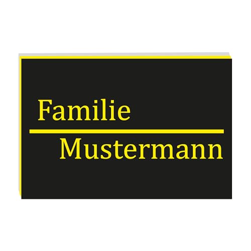 KIWISTAR UG - ab 1x - Namensschild Strich 80x40mm Briefkastenschild selbstklebend - schwarz gelb - Klingelschild personalisiert - Briefkastenschild - Türschild - mit Gravur - UV und wetterfest KIWISTAR UG - ab 1x - Namensschild Strich 80x40mm Briefkastenschild selbstklebend - schwarz gelb - Klingelschild personalisiert - Briefkastenschild - Türschild - mit Gravur - UV und wetterfest von Kiwistar
