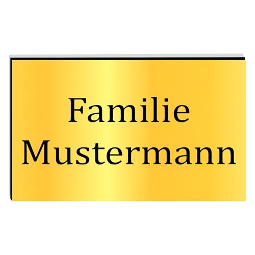 KIWISTAR UG - ab 1x - Namensschild freie Wahl 100x60mm Briefkastenschild selbstklebend - gold-schwarz gebürstet - Klingelschild personalisiert - Briefkastenschild - Türschild Gravur UV und wetterfest KIWISTAR UG - ab 1x - Namensschild freie Wahl 100x60mm Briefkastenschild selbstklebend - gold-schwarz gebürstet - Klingelschild personalisiert - Briefkastenschild - Türschild Gravur UV und wetterfest von Kiwistar