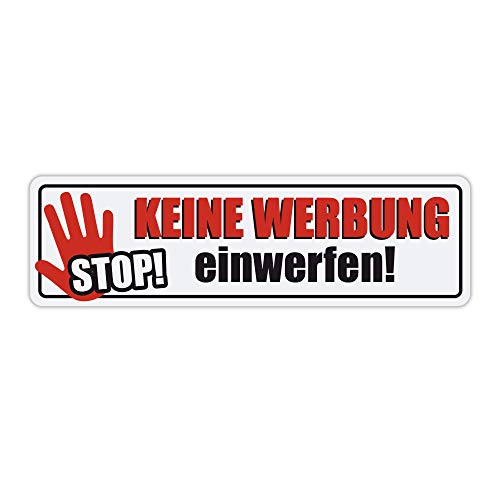 Keine Werbung - Aufkleber - einwerfen Stop 1x Weiß - für Briefkasten - Zeitungsrolle - Letterbox Keine Werbung - Aufkleber - einwerfen Stop 1x Weiß - für Briefkasten - Zeitungsrolle - Letterbox von Kiwistar