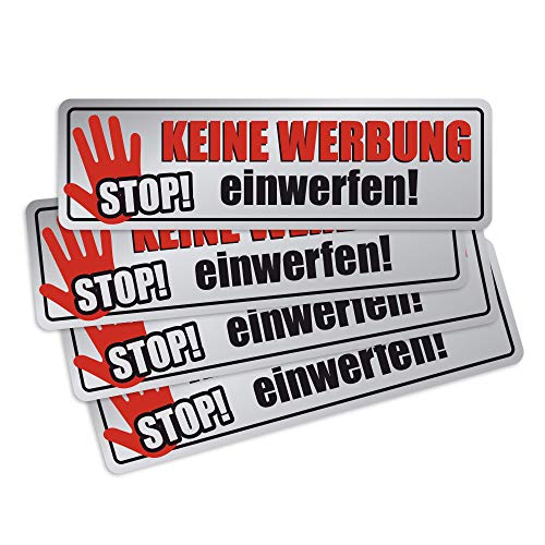 Keine Werbung einwerfen Stop 4X Chrome-Optik von Kiwistar