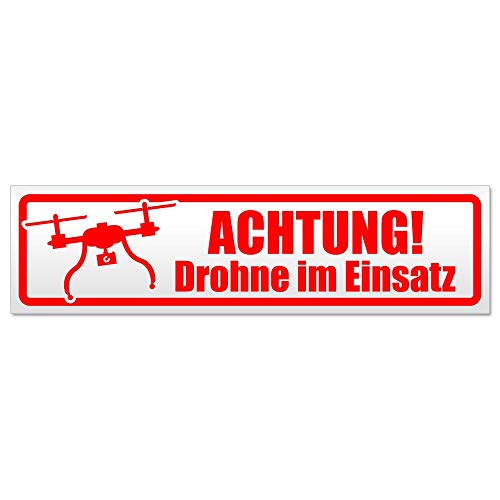 Kiwistar Achtung Drohne im Einsatz Magnetschild Schild magnetisch - 60cm Rot - Magnetfolie für Auto PKW Kfz von Kiwistar