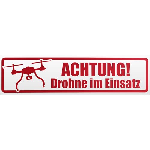 Kiwistar Achtung Drohne im Einsatz Magnetschild Schild magnetisch - 60cm Rot - reflektierend - Magnetfolie für Auto PKW Kfz von Kiwistar