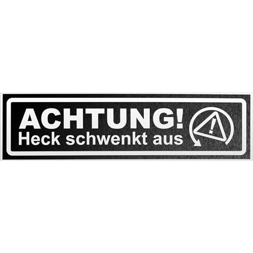 Kiwistar Achtung Heck schwenkt aus invertiert Magnetschild Schild magnetisch - 20cm Schwarz - reflektierend - Magnetfolie für Auto PKW Kfz von Kiwistar