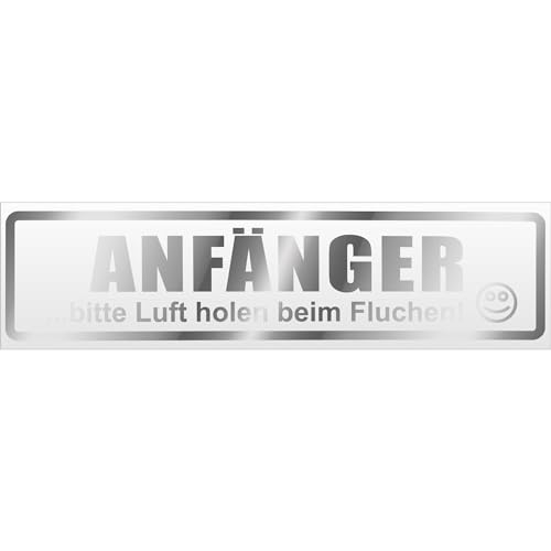 Kiwistar Anfänger - Bitte Luft Holen Magnetschild Schild magnetisch - 30cm Chrom - Magnetfolie für Auto PKW Kfz von Kiwistar