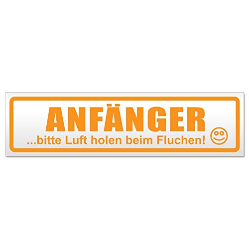 Kiwistar Anfänger - Bitte Luft Holen Magnetschild Schild magnetisch - 30cm Orange - Magnetfolie für Auto PKW Kfz von Kiwistar