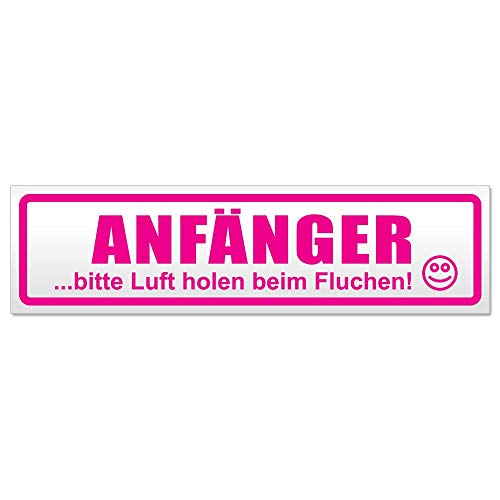 Kiwistar Anfänger - Bitte Luft Holen Magnetschild Schild magnetisch - 45cm Pink - Magnetfolie für Auto PKW Kfz von Kiwistar