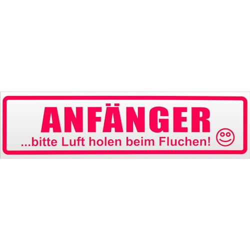 Kiwistar Anfänger - Bitte Luft Holen Magnetschild Schild magnetisch - 60cm Neonpink - Magnetfolie für Auto PKW Kfz von Kiwistar