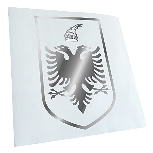 Kiwistar - Autoaufkleber - Albanien Wappen - chrom - 60x39cm - Aufkleber für Auto, Laptop, Fahrrad, LKW, Motorrad mehrfarbig JDM Decal Racing von Kiwistar