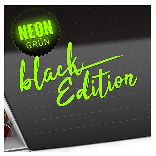 Kiwistar - Autoaufkleber - Black Edition schwarz - Neongrün - 19x10cm - Aufkleber für Auto, Laptop, Fahrrad, LKW, Motorrad mehrfarbig JDM Decal Racing von Kiwistar