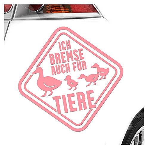 Kiwistar - Autoaufkleber - Bremse auch Für Tiere - Neon Matt - Aufkleber für Auto Kfz Fahrrad, LKW, Truck Mofa von Kiwistar