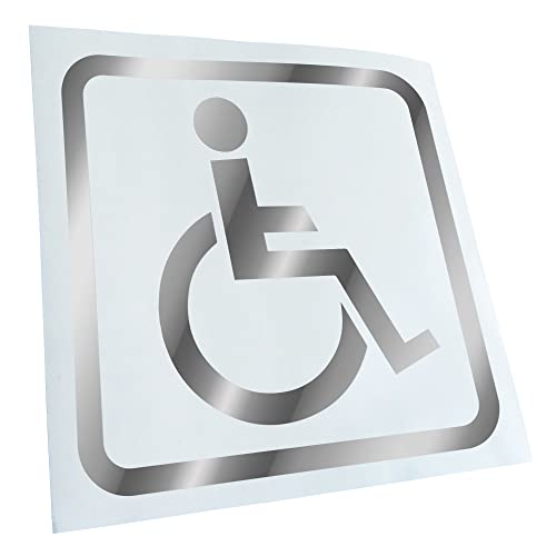 Kiwistar - Autoaufkleber - Chrom - 10x10cm Rollstuhlfahrer Aufkleber für Auto, Laptop, Fahrrad, LKW, Motorrad mehrfarbig JDM Decal Racing von Kiwistar