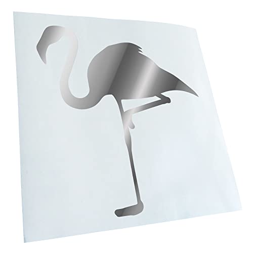 Kiwistar - Autoaufkleber - Chrom - 24x22cm Flamingo auf einem Bein Aufkleber für Auto, Laptop, Fahrrad, LKW, Motorrad mehrfarbig JDM Decal Racing von Kiwistar