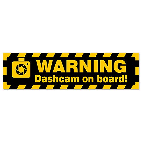 Kiwistar - Autoaufkleber - Dashcam on Board Warning gestreift - Hinweis Aufkleber Sticker für Auto, Kfz, Fahrrad, PKW, LKW von Kiwistar