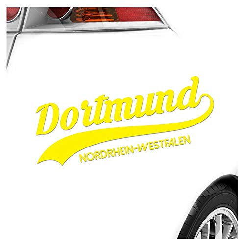 Kiwistar - Autoaufkleber - Dortmund Nordrhein-Westfalen - Gelb - 20x7cm - Aufkleber für Auto, Laptop, Fahrrad, LKW, Motorrad mehrfarbig JDM Decal Racing von Kiwistar