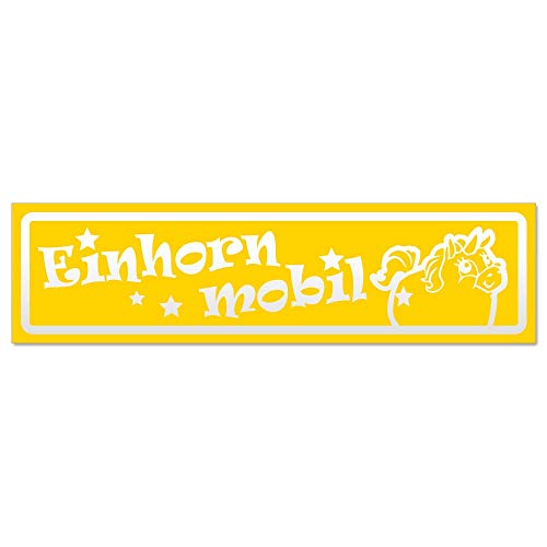 Kiwistar - Autoaufkleber - Einhorn Mobil invertiert - Hinweis Aufkleber Sticker für Auto, Kfz, Fahrrad, PKW, LKW von Kiwistar