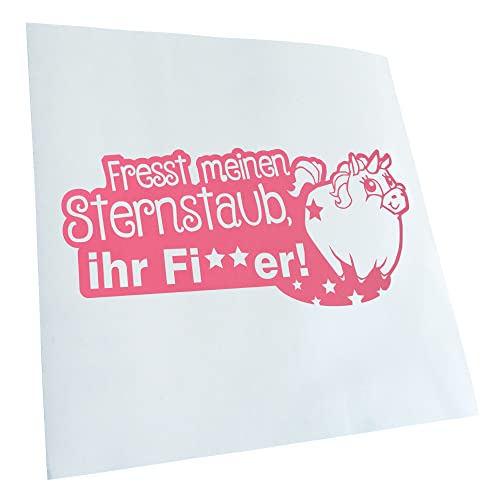 Kiwistar - Autoaufkleber - Einhorn - fresst Sternenstaub - Hellrosa - 40x18cm - Aufkleber für Auto, Laptop, Fahrrad, LKW, Motorrad mehrfarbig JDM Decal Racing von Kiwistar