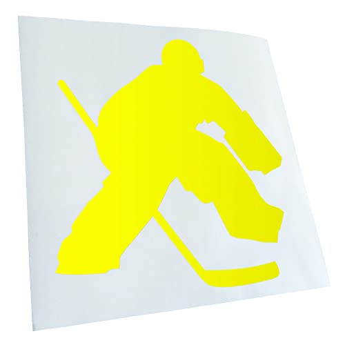 Kiwistar - Autoaufkleber - Eishockey Puck Spieler Figur - neongelb - 10,5x10cm - Aufkleber für Auto, Laptop, Fahrrad, LKW, Motorrad mehrfarbig JDM Decal Racing von Kiwistar