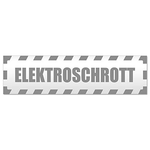 Kiwistar - Autoaufkleber - Elektroschrott gestreift - Hinweis Aufkleber Sticker für Auto, Kfz, Fahrrad, PKW, LKW von Kiwistar