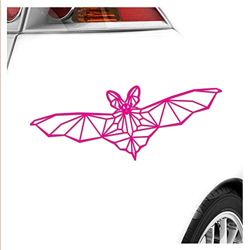 Kiwistar - Autoaufkleber - Fledermaus Polygon - Pink - 20x8cm - Heckscheibe Auto Aufkleber wetterfest für Kfz LKW Mofa Truck - Sticker außen selbstklebend Tuning Zubehör für Fenster Fahrzeug Scheibe von Kiwistar