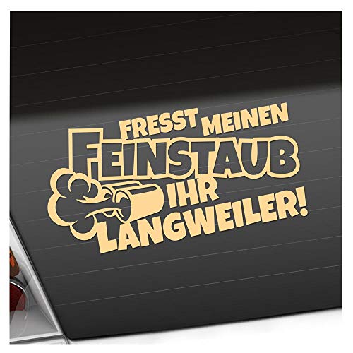 Kiwistar - Autoaufkleber - Fresst mein Feinstaub M2 - Creme - 40x20cm - Aufkleber für Auto, Laptop, Fahrrad, LKW, Motorrad mehrfarbig JDM Decal Racing von Kiwistar