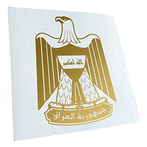 Kiwistar - Autoaufkleber - Irak Wappen - gold - 24x17cm - Aufkleber für Auto, Laptop, Fahrrad, LKW, Motorrad mehrfarbig JDM Decal Racing von Kiwistar