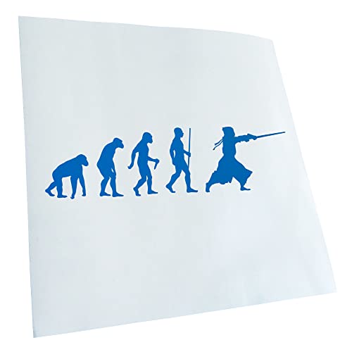 Kiwistar - Autoaufkleber - Kendo Kenjutsu Evolution - blau - 20x5,2cm - Heckscheibe Auto Aufkleber wetterfest für Kfz LKW Mofa Truck - Sticker außen selbstklebend Tuning Zubehör für Fenster Fahrzeug von Kiwistar
